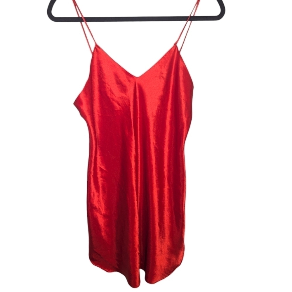 Vintage Intimate Affair California Red Velvet Slip Dress Womans size small